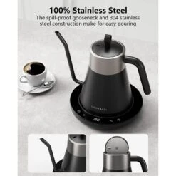 CROWNFUL Smart Electric Gooseneck Kettle With 4 Variable Presets, ±1℉ Temperature Control -Household Kettle Shop GUEST 5c0be895 8cf1 4616 97d7 7dff6fcd597c
