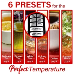 Brentwood Glass 1.7 Liter Electric Kettle With 6 Temperature Presets In Silver And Black -Household Kettle Shop GUEST 5ccd3459 c42f 4a77 a557 c325e4798d2c