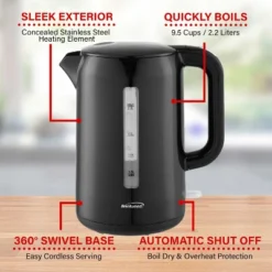 Brentwood 1,100-Watt Cordless Electric Kettle With Concealed Stainless Steel Heating Element And Boil-Dry Protection (2.2 L; Black) 14 Brentwood 1,100-Watt Cordless Electric Kettle With Concealed Stainless Steel Heating Element And Boil-Dry Protection (2.2 L; Black) -Household Kettle Shop GUEST 5da739ce 3cd5 416d 9f67 bb1f15050713