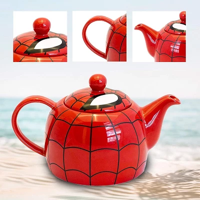 Marvel Spider-Man Ceramic Teapot With Web Mask Detail Lid 5 Marvel Spider-Man Ceramic Teapot With Web Mask Detail Lid - Image 3