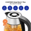 Chefman 1.8L Rapid-Boil Kettle With Keep Warm And Tea Infuser - Stainless Steel: Electric Water Boiler, 1500W, Silver -Household Kettle Shop GUEST 665a70f0 e4a2 4f66 a277 e494f5a52691