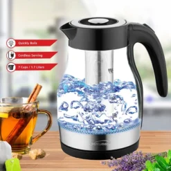 Brentwood Glass 1.7 Liter Electric Kettle With Tea Infuser In Black -Household Kettle Shop GUEST 66ad5051 7d83 487c 8018 600084b5af40