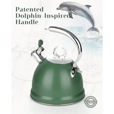 Itopfox Harriet Tea Kettle Stovetop, 2.5 Quart Whistling Stainless Steel Tea Pot With 3-Layer Base Unique Ergonomic Handle, Includes Pot Holder & Mat 4 Itopfox Harriet Tea Kettle Stovetop, 2.5 Quart Whistling Stainless Steel Tea Pot With 3-Layer Base Unique Ergonomic Handle, Includes Pot Holder & Mat - Image 2