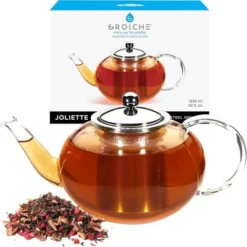 GROSCHE JOLIETTE Hand Blown Glass Teapot With Stainless Steel Infuser, 42 Fl Oz. Capacity 17 GROSCHE JOLIETTE Hand Blown Glass Teapot With Stainless Steel Infuser, 42 Fl Oz. Capacity -Household Kettle Shop GUEST 68b1e766 4550 4ee3 85fe 37987d187a72
