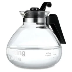 Café Brew Collection Clear Glass Whistling Tea Kettle, To Purely Brew Tea With No Metallic Taste Or Other Carafe Flavors, 12 Cup Capacity -Household Kettle Shop GUEST 6dbc712b 25dd 4c54 abd6 df214655983b