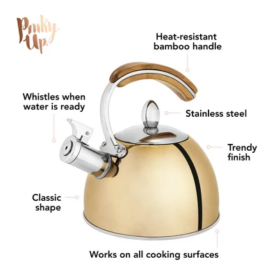 Pinky Up Presley Tea Kettle, Stainless Steel,70 Oz 3 Pinky Up Presley Tea Kettle, Stainless Steel,70 Oz