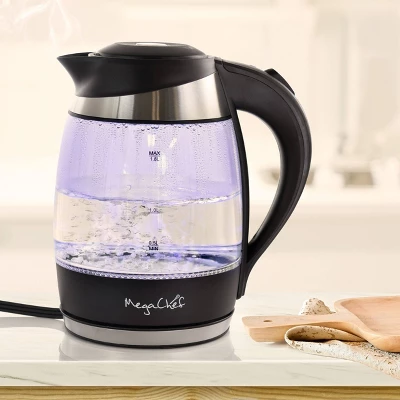 Mega Chef 1.8Lt. Glass And Stainless Steel Electric Tea Kettle: BPA-Free, Push-Button Lid, 360° Base, Overheat Protection 12 Mega Chef 1.8Lt. Glass And Stainless Steel Electric Tea Kettle: BPA-Free, Push-Button Lid, 360° Base, Overheat Protection - Image 10
