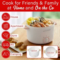 Brentwood 3.2-Qt. Multi-Function Electric Hot Pot Cooker With Food Steamer And Ceramic Non-Stick Coating, White, HPS-3302W -Household Kettle Shop GUEST 73d4b9ed 2ab1 40ac a727 ceffeb769398