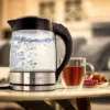 MegaChef 1.8L Electric Tea Kettle - Silver: Hot Pot, Water Boiler, 1100W, Glass & Stainless Steel, 360° Base, Auto Shut-Off -Household Kettle Shop GUEST 74c43706 ba24 4f4c bd59 896ff803a8b1