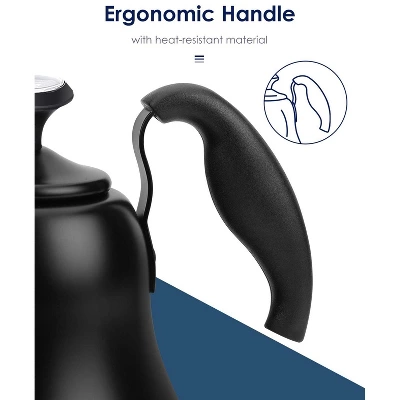 Itopfox Tea Kettle With Thermometer, Stovetop Gooseneck Kettle For Pour Over Coffee, Matte Black Camping & Home Kitchen Water Boiler, 1 Pack 3 Itopfox Tea Kettle With Thermometer, Stovetop Gooseneck Kettle For Pour Over Coffee, Matte Black Camping & Home Kitchen Water Boiler, 1 Pack