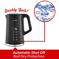 Brentwood 1,100-Watt 1.7-L Cordless Cool-Touch Digital Electric Kettle With Stainless Steel Interior, BTWKT2015DBK In Black -Household Kettle Shop GUEST 754c7e2b b369 4df5 8d04 cb2e294b012a