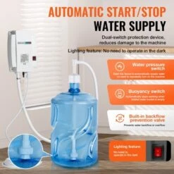 VEVOR Bottled Water Dispenser Pump System, 5 Gallon Dispensing System, Automatic Electric Water Dispenser, Single Inlet Water Jug Pump, White -Household Kettle Shop GUEST 755281d8 8104 4b3a 8545 5c4104d78925