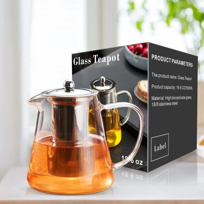 Itopfox Glass Teapot Stovetop Safe, Borosilicate Clear Tea Kettle With Removable Stainless Steel Infuser, Ideal For Loose Leaf And Blooming Tea 7 Itopfox Glass Teapot Stovetop Safe, Borosilicate Clear Tea Kettle With Removable Stainless Steel Infuser, Ideal For Loose Leaf And Blooming Tea - Image 5