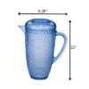 Gulches 2.5 Quarts Water Pitcher With Lid - Diamond Cut Unbreakable Plastic, BPA Free, Drink/Juice Pitcher With Spout,Blue