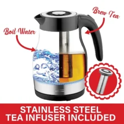Brentwood 1.79-Qt. 1,100-Watt Cordless Glass Electric Kettle With Tea Infuser And Swivel Base -Household Kettle Shop GUEST 7b9aed3e 93b1 4448 971a b3532fffadc7