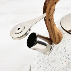 SharpChef Whistling Stovetop Tea Kettle,Food Grade Stainless Steel, Cool Touch Wood Look Handle, Fast Boil, For Gas, Electric, And Glass Ranges - 3L -Household Kettle Shop GUEST 7d304143 f9ad 4931 8c58 0ca103b9e8ca