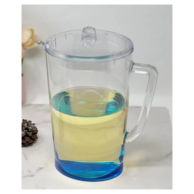 Gulches 2.75 Quarts Oval Halo Design Unbreakable Plastic Water Pitcher With Lid - BPA Free, Ideal For Drinks & Juices, With Spout,Blue 6 Gulches 2.75 Quarts Oval Halo Design Unbreakable Plastic Water Pitcher With Lid - BPA Free, Ideal For Drinks & Juices, With Spout,Blue - Image 4