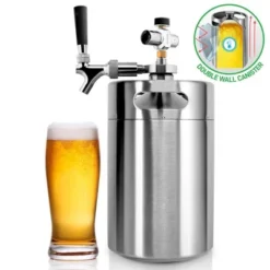 NutriChef 128 Oz. Homebrew Double Wall Mini Keg Beer Dispenser With CO2 Regulator PKBRTP299 -Household Kettle Shop GUEST 824e1dd0 17e3 40ea aa9f 969f4048a979