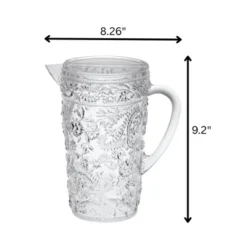 Gulches 2.5 Quarts Paisley Water Pitcher - Unbreakable, BPA-Free Plastic, Ideal For Drinks & Parties