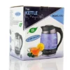 Mega Chef 1.8Lt. Glass And Stainless Steel Electric Tea Kettle: BPA-Free, Push-Button Lid, 360° Base, Overheat Protection