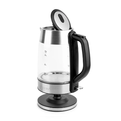 Aroma 1.7L Glass Electric Kettle: Stainless Steel Lid, Automatic Shut-Off, Ergonomic Handle, 1500W, Clear 4 Aroma 1.7L Glass Electric Kettle: Stainless Steel Lid, Automatic Shut-Off, Ergonomic Handle, 1500W, Clear - Image 2