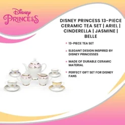 Ukonic Disney Princess 13-Piece Ceramic Tea Set | Ariel, Cinderella, Jasmine, Belle -Household Kettle Shop GUEST 86911b55 110b 47fe 961a dbf1114cc6d4