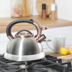 Mr. Coffee® Mr. Coffee Flintshire 2.2 Quart Large Whistling Stainless Steel Tea Kettle -Household Kettle Shop GUEST 8970298e 18e8 4324 8065 fe7b716ea343