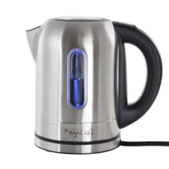 MegaChef 1.7Lt. Stainless Steel Electric Tea Kettle With 5 Preset Temps Clear: Adjustable Temp, 360° Base, BPA-Free -Household Kettle Shop GUEST 89918eeb 8188 4f1a 8585 fd24c081b4c4