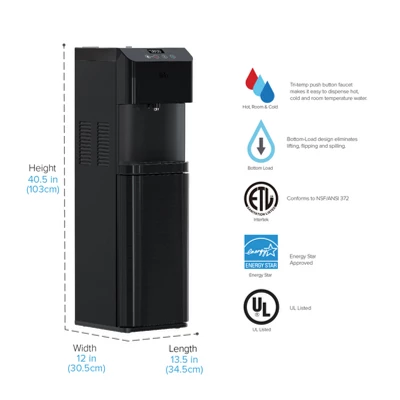 BRIO Moderna Self-Cleaning Bottom Load Water Cooler Black 11 BRIO Moderna Self-Cleaning Bottom Load Water Cooler Black - Image 9