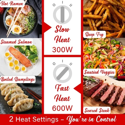 Brentwood 1.6-Qt. Multi-Function Electric Hot Pot Cooker With Stainless Steel Food Steamer And Ceramic Non-Stick Coating, White, HPS-3162W 5 Brentwood 1.6-Qt. Multi-Function Electric Hot Pot Cooker With Stainless Steel Food Steamer And Ceramic Non-Stick Coating, White, HPS-3162W - Image 3