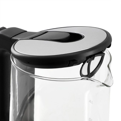MegaChef 1.7L Glass Electric Tea Kettle: 1000W Borosilicate Glass, Stainless Steel Lid, Plastic Handle, Hand Wash, Clear 5 MegaChef 1.7L Glass Electric Tea Kettle: 1000W Borosilicate Glass, Stainless Steel Lid, Plastic Handle, Hand Wash, Clear - Image 3