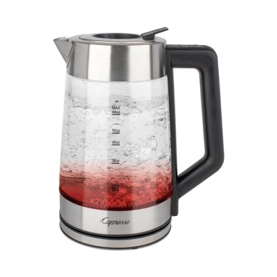 Capresso H2O Glass Select Electric Water Kettle: 68oz Rapid-Boil, LED Indicator, Stainless Steel Lid, 1500W Heater 16 Capresso H2O Glass Select Electric Water Kettle: 68oz Rapid-Boil, LED Indicator, Stainless Steel Lid, 1500W Heater - Image 14