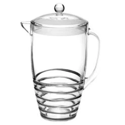 Gulches 2.5 Quarts Swirl Unbreakable Plastic Water Pitcher With Lid - BPA Free, Ideal For Drinks & Juices, With Spout,Clear -Household Kettle Shop GUEST 928a791c eaae 491a 97cf a4c2c587f256