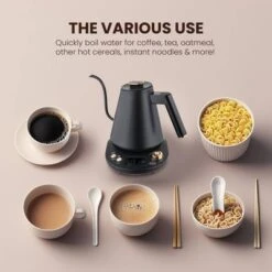 Elite Cuisine 1L Gooseneck Kettle - Black -Household Kettle Shop GUEST 92a9269f d044 41fa 918b d993d4c92b17