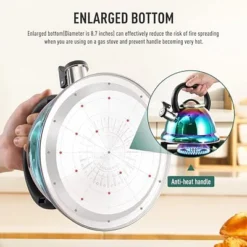 Itopfox Stainless Steel Whistling Tea Kettle With Cool Folding Handle, Rainbow Mirror Finish, Induction Compatible, Large Capacity For Boiling Water -Household Kettle Shop GUEST 94bba11d 2607 4233 acad 2e302af5dff3
