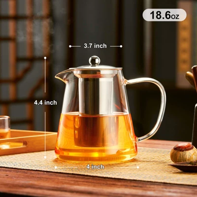 Itopfox Glass Teapot Stovetop Safe, Borosilicate Clear Tea Kettle With Removable Stainless Steel Infuser, Ideal For Loose Leaf And Blooming Tea 5 Itopfox Glass Teapot Stovetop Safe, Borosilicate Clear Tea Kettle With Removable Stainless Steel Infuser, Ideal For Loose Leaf And Blooming Tea - Image 3