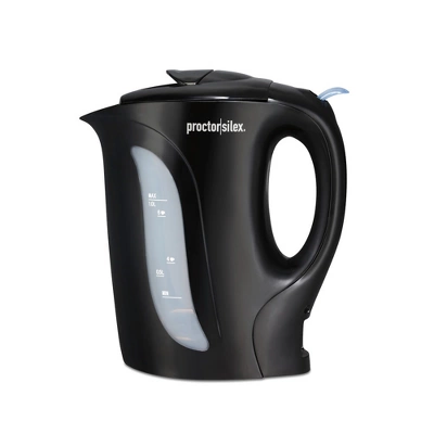Proctor Silex 1 Liter Kettle Black K2071G: Electric Water & Tea Kettle, 1000W, Plastic Handle & Lid, Hand Wash, 1-Year Warranty 3 Proctor Silex 1 Liter Kettle Black K2071G: Electric Water & Tea Kettle, 1000W, Plastic Handle & Lid, Hand Wash, 1-Year Warranty