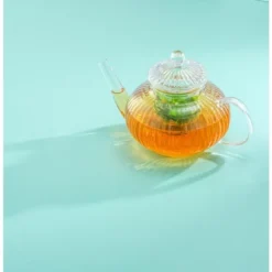 JoyJolt Fluted Glass Teapot With Tea Infuser - 33.8 Oz -Household Kettle Shop GUEST 9a421cf3 1eb2 4919 8810 15a267f3823e