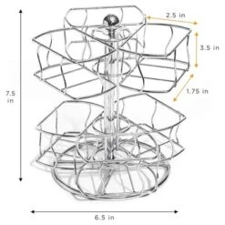 VIDAXL 2-Tier Tea Bag Spinning Carousel Organizer, Revolving Countertop Storage For Pantry, Holds Up To 60 Large Tea Bags, Ideal For Matcha Station