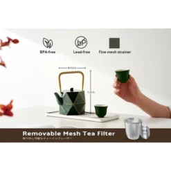 Itopfox Stovetop Safe Japanese Cast Iron Tea Kettle, Diamond Design Teapot With Removable Infuser For Loose Leaf Tea, Dark Green -Household Kettle Shop GUEST 9ccc53c0 fa04 472c a7d6 59228d9aefb5