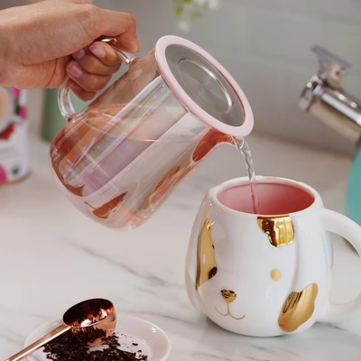 Pinky Up Chas Mini Glass Teapot, Loose Leaf Tea Infuser, Hot Tea Or Iced Tea Maker, Small Teapot, 16 Ounce Loose Leaf Infuser, Iridescent, Set Of 1 5 Pinky Up Chas Mini Glass Teapot, Loose Leaf Tea Infuser, Hot Tea Or Iced Tea Maker, Small Teapot, 16 Ounce Loose Leaf Infuser, Iridescent, Set Of 1 - Image 3
