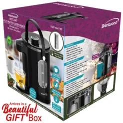 Brentwood 1,100-Watt 3-L Digital Glass Instant Hot Water Dispenser With Tea Infuser, KT-2230BK In Black