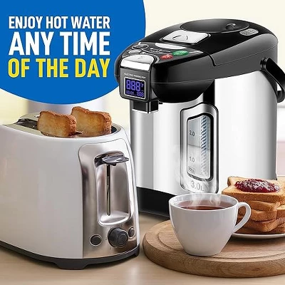 NutriChef Digital Water Boiler And Warmer - 3 Liter Stainless Electric Hot Water Dispenser W/ LCD Display 8 NutriChef Digital Water Boiler And Warmer - 3 Liter Stainless Electric Hot Water Dispenser W/ LCD Display - Image 6