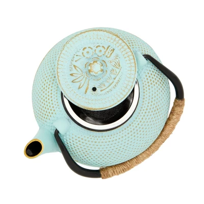 Juvale Cast Iron Teapot With Infuser - Japanese Tea Kettle, Loose Leaf Tetsubin With Trivet (Green, 3 Pcs, Holds 18 Oz,500 Ml) 7 Juvale Cast Iron Teapot With Infuser - Japanese Tea Kettle, Loose Leaf Tetsubin With Trivet (Green, 3 Pcs, Holds 18 Oz,500 Ml) - Image 5