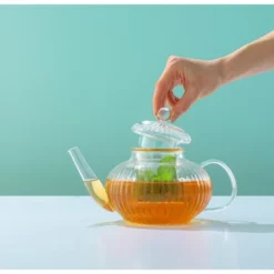 JoyJolt Fluted Glass Teapot With Tea Infuser - 33.8 Oz -Household Kettle Shop GUEST a7eda4b6 9d2d 469e ac6f ab2fe36ef042