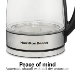 Hamilton Beach 1.7L Glass Variable Temp Kettle 40941R: Electric Tea Maker, 1500W, Hand Wash, Silver, Plastic Handle & Lid -Household Kettle Shop GUEST aab86224 94b8 491a a709 79579062da27
