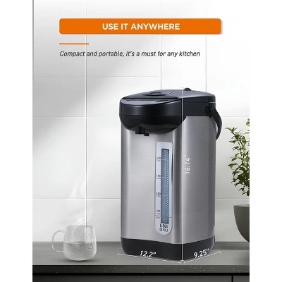 Commercial Chef Electric Hot Water Dispenser, 5.8 Qt., 360-Degree Base, 3 Dispensing Modes, Chlorine Removal, Stainless Steel 3 Commercial Chef Electric Hot Water Dispenser, 5.8 Qt., 360-Degree Base, 3 Dispensing Modes, Chlorine Removal, Stainless Steel