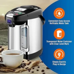 NutriChef Digital Water Boiler And Warmer - 4 Liter Stainless Electric Hot Water Dispenser W/ LCD Display -Household Kettle Shop GUEST adddc40f bf1d 436a b550 5675e3e1ac77