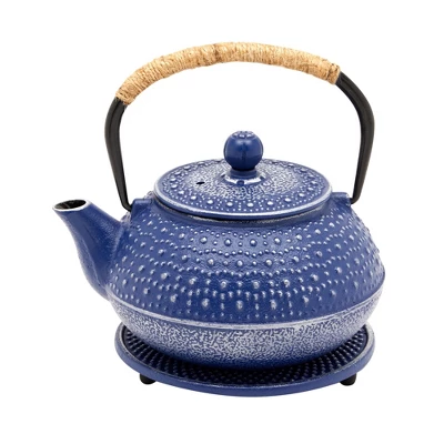 3 Piece Set Japanese Cast Iron Teapot - Loose Leaf Tetsubin With Handle, Stainless Steel Infuser, And Trivet 8 3 Piece Set Japanese Cast Iron Teapot - Loose Leaf Tetsubin With Handle, Stainless Steel Infuser, And Trivet - Image 6