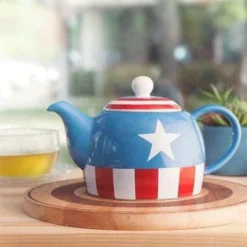 Seven20 Marvel Captain America 36 Ounce Ceramic Teapot -Household Kettle Shop GUEST ae1dc078 0d87 4441 9e02 10e02270bb36